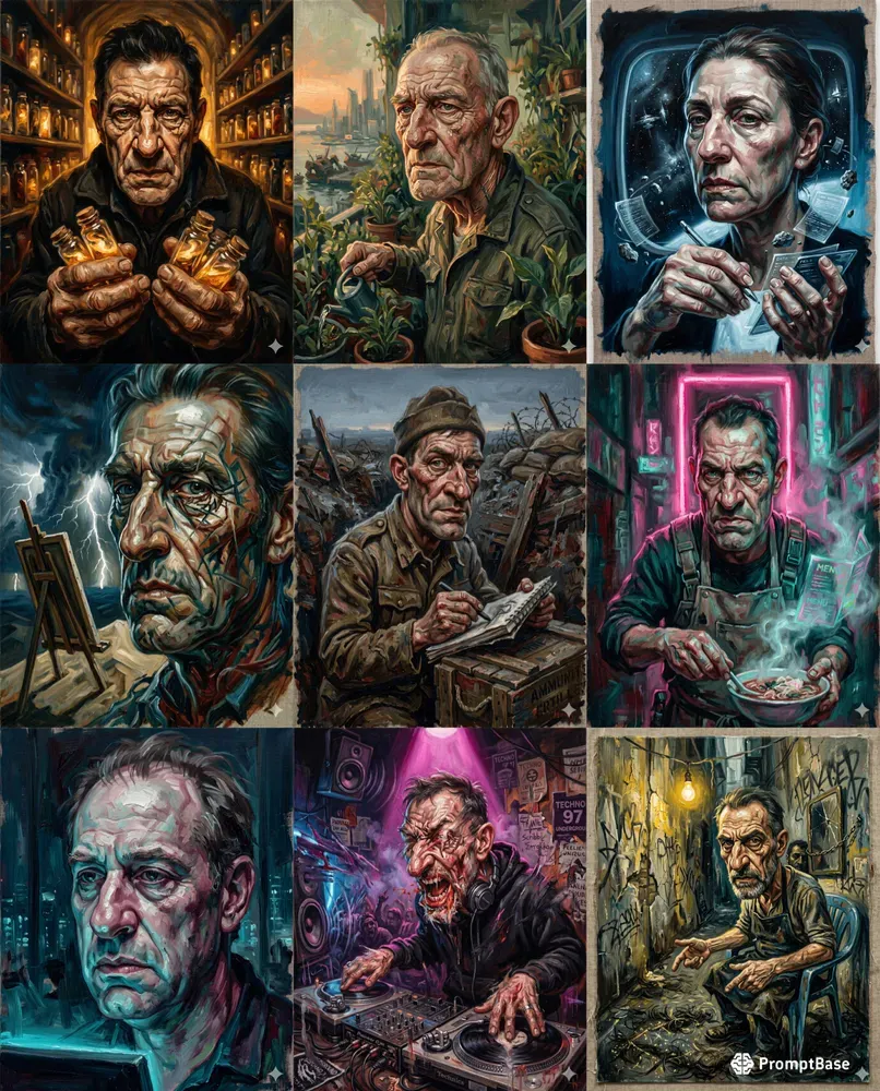 Iconic Caricature Oil Portrait Paintings