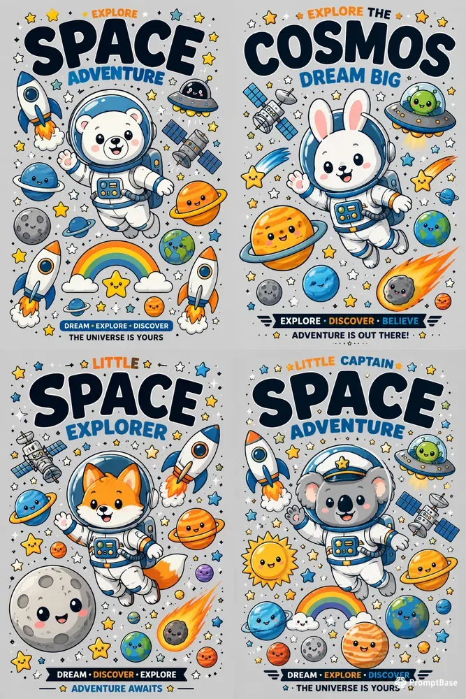 Cute Space Adventure Friends