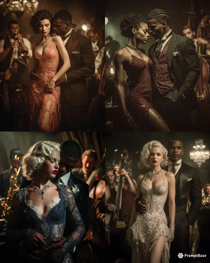 Cinematic Couple Jazz Party Photos