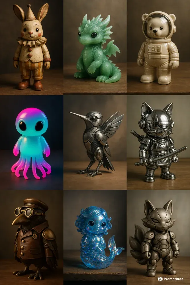 Realistic Designer Art Toy Scene Renders