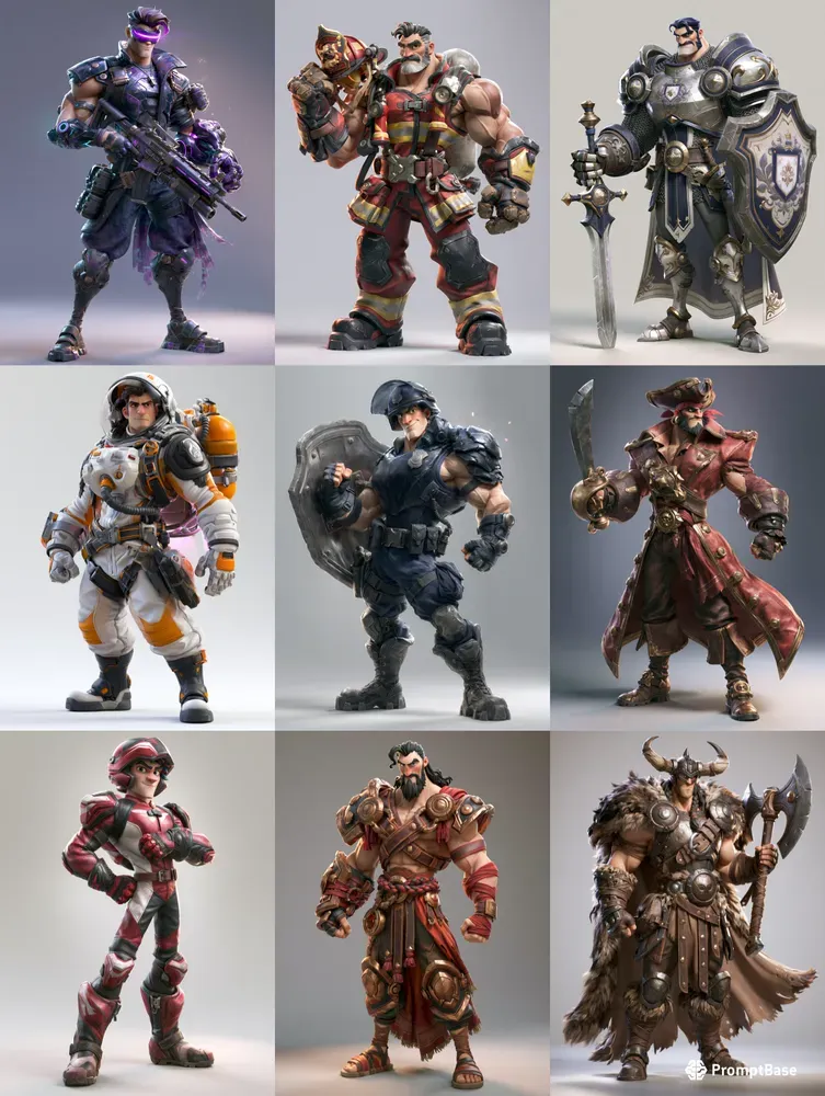 Semi Realistic 3D Mascot Characters