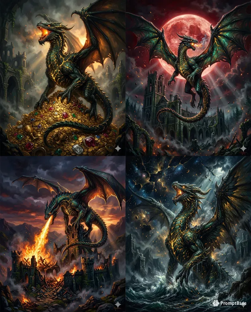 Dark Dragon Fantasy Art