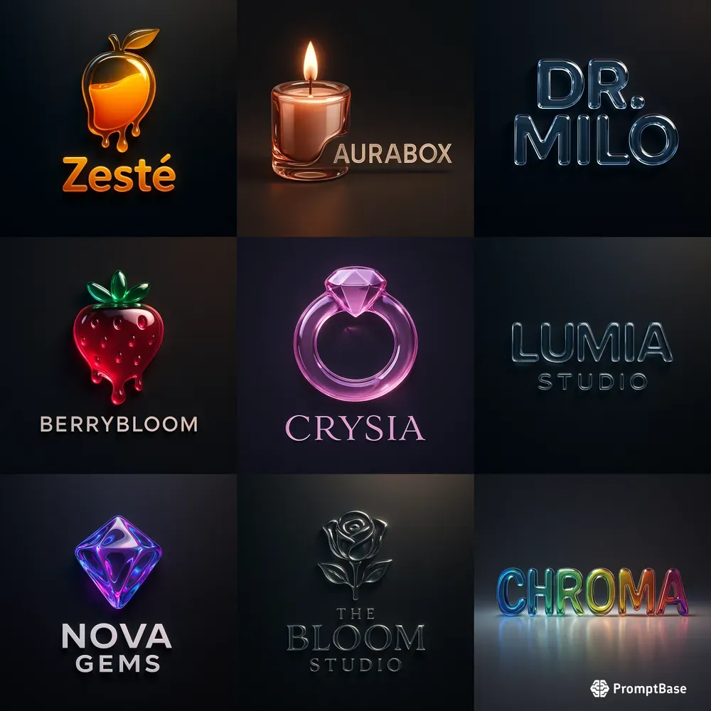 Liquid Glass 3D Logo Generators