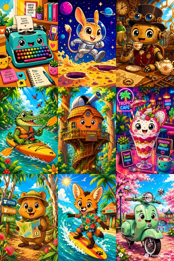 Vibrant Summer Cartoon Character Art