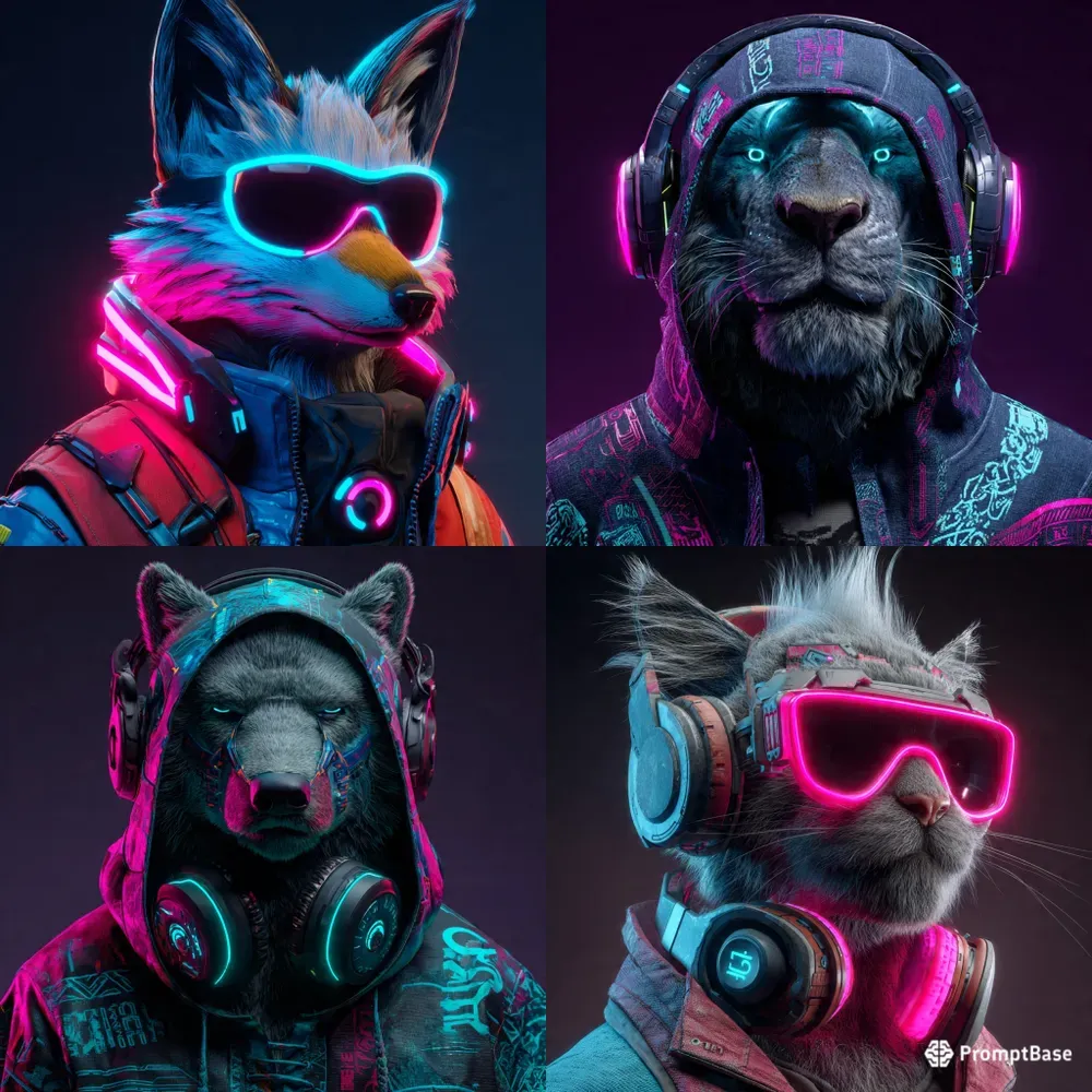 3D Cyberpunk Gaming Avatar Mascot Logos