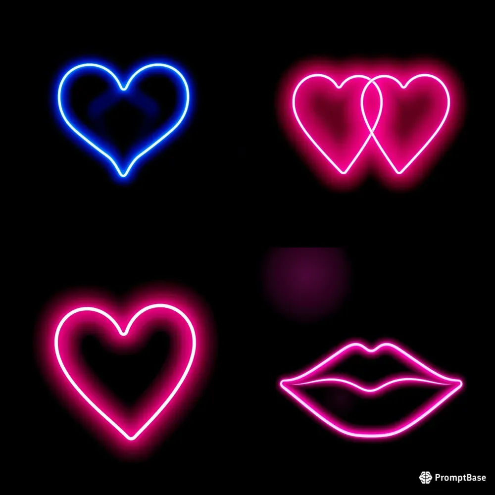 Neon Valentine Symbols