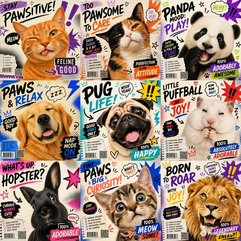 Bold Pop Art Animal Poster Kits