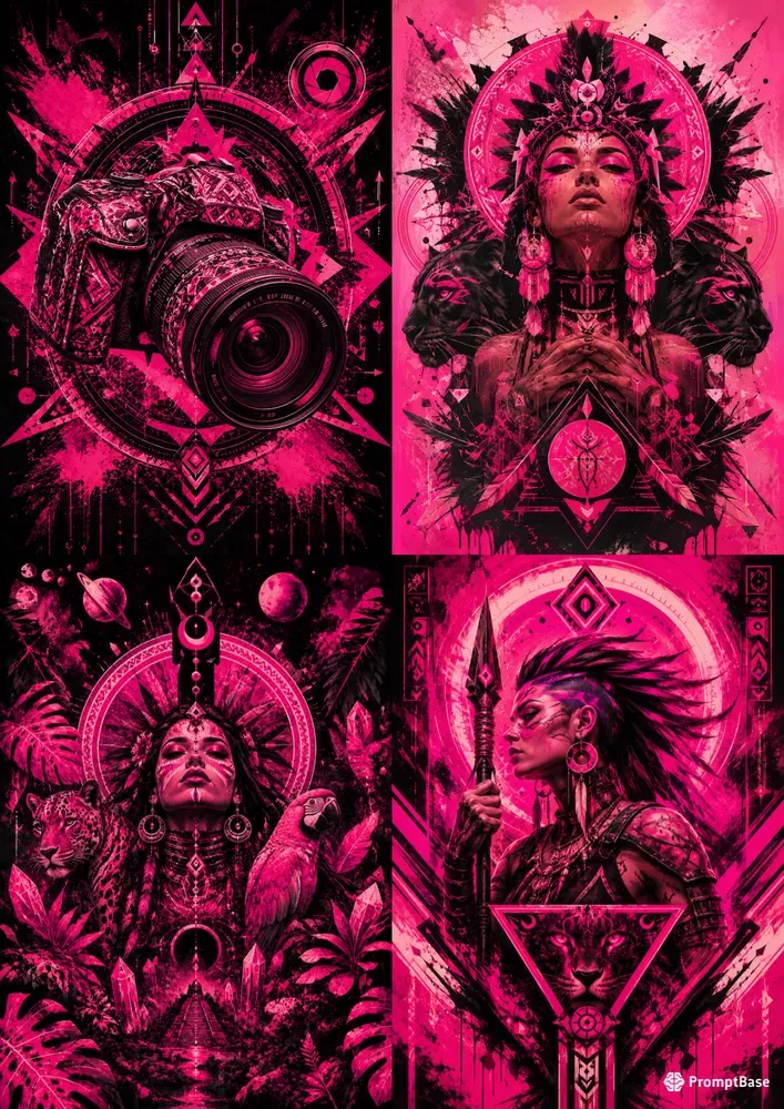Tribal Boldpink Illustrations