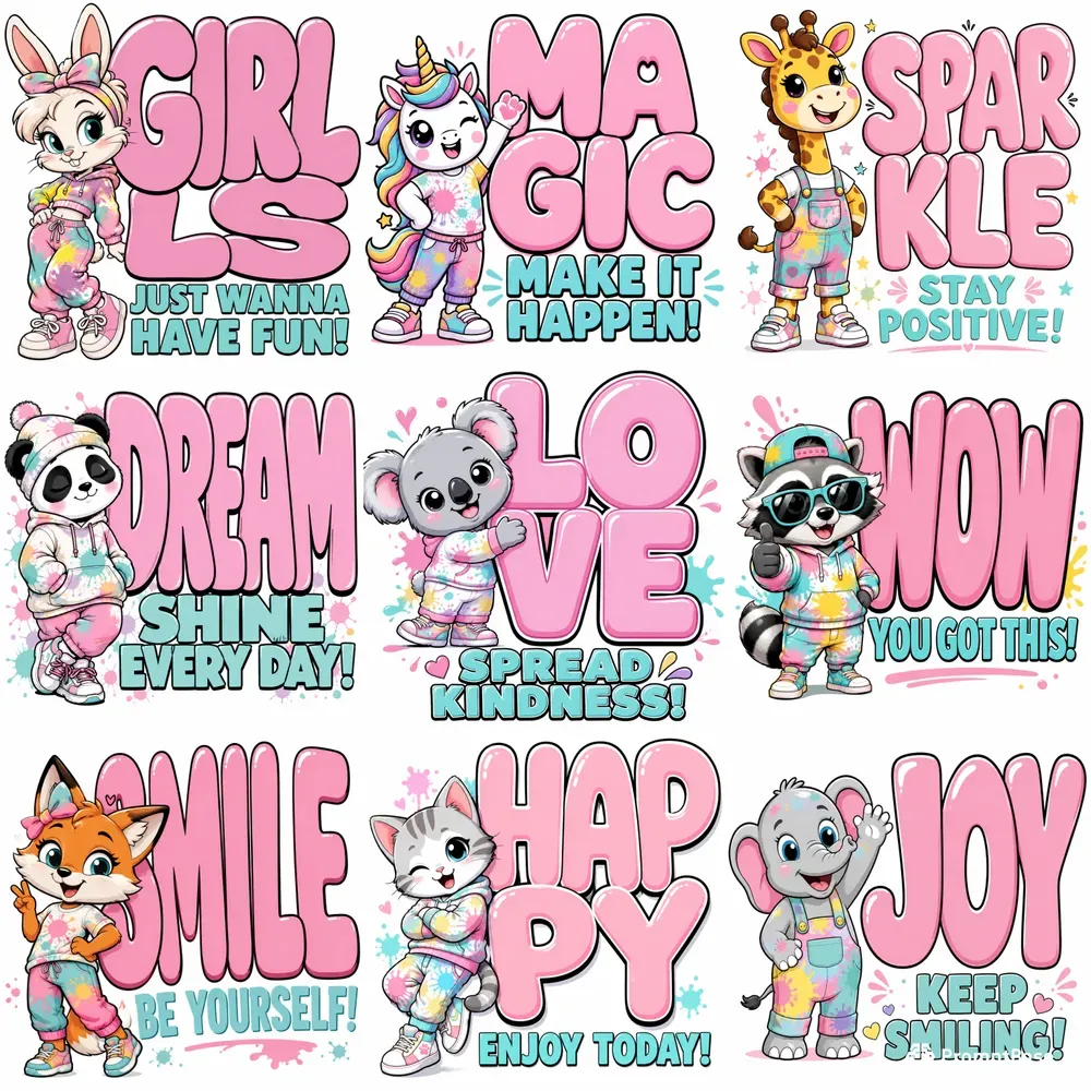 Cute Pastel Cartoon Quote Poster Packs