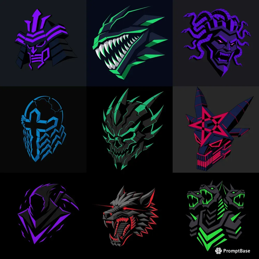 3D Horror Dark Fantasy Skull Vector Icons