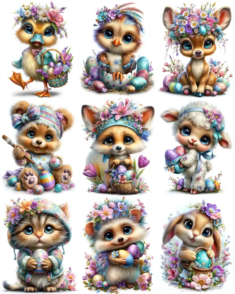 Cute Easter Characters