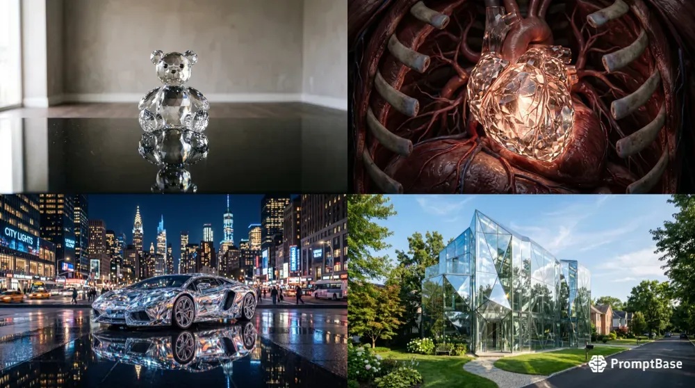 Hyperrealistic Faceted Crystal Objects