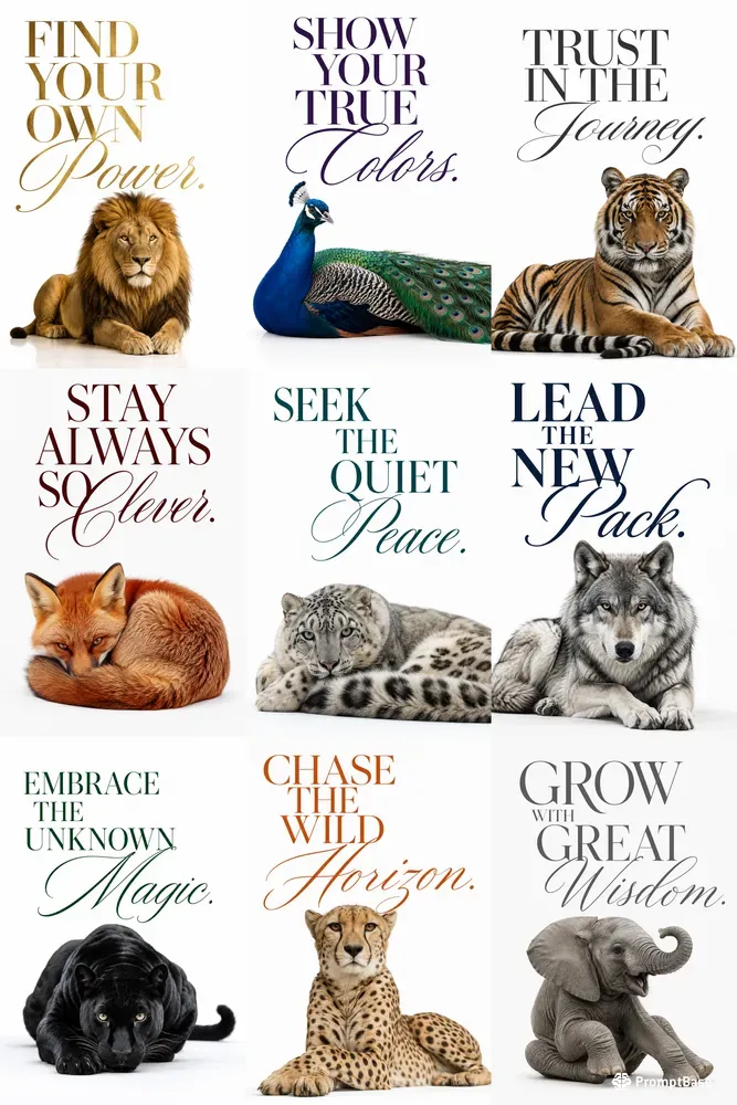 Minimalist Animal Typography Posters