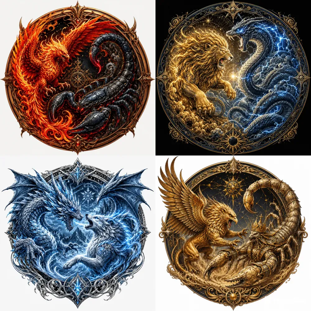 Mythic Dualbeast Battle Emblems