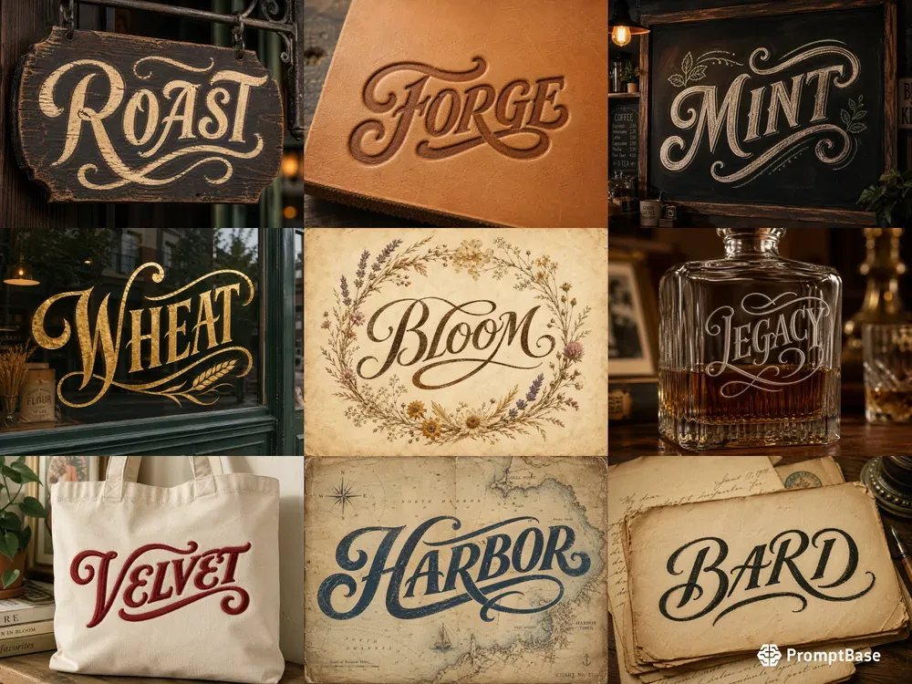 Heritage Handlettered Script Logos