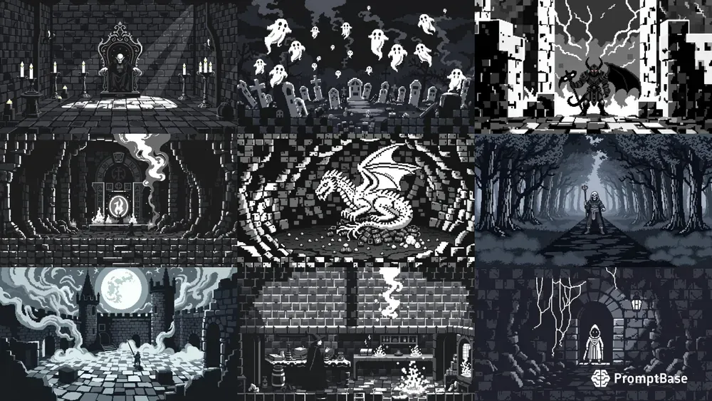 Dark Fantasy Pixel Art Retro Gaming