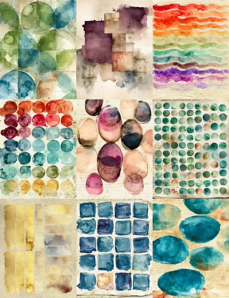 Watercolor Swatchbook Junk Journal Pages