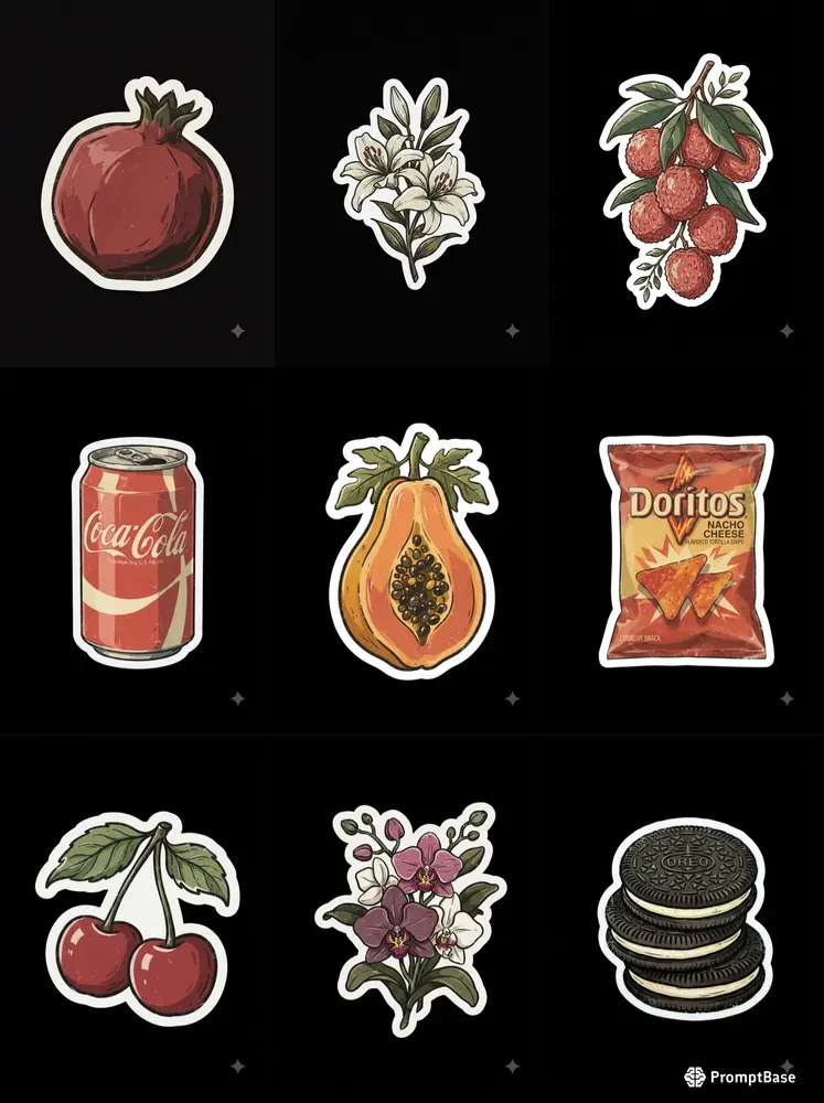 Vintage Screen Printed Stickers