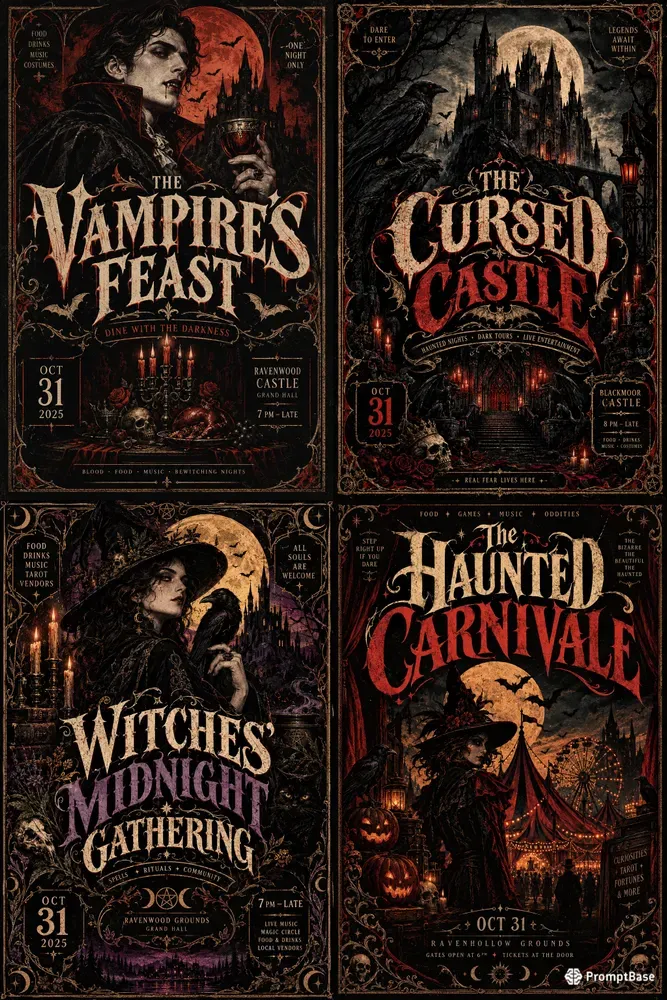 Gothic Halloween Poster Designs