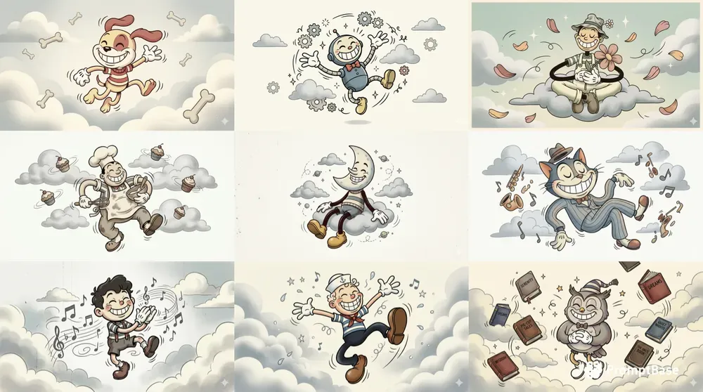 1930s Rubber Hose Retro Mascot Posters