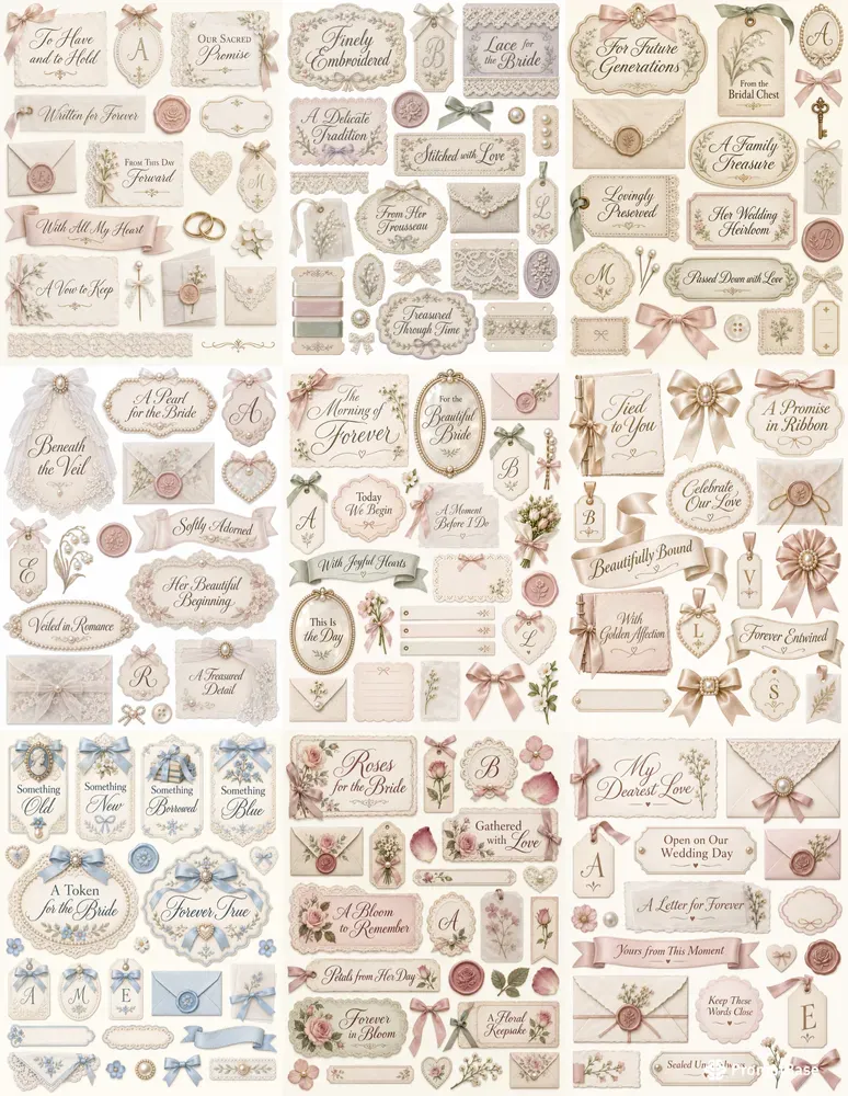 Romance Bridal Typography Ephemera