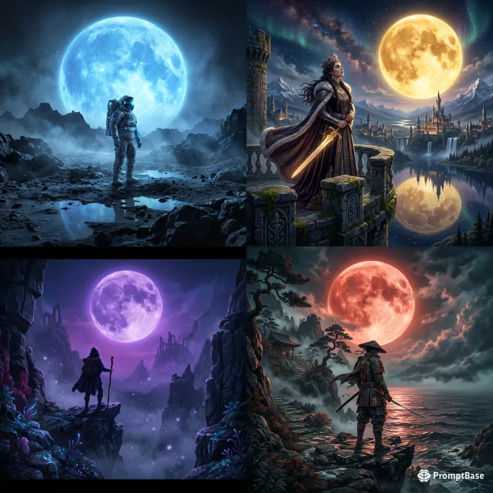 Cinematic Giant Moon Portraits