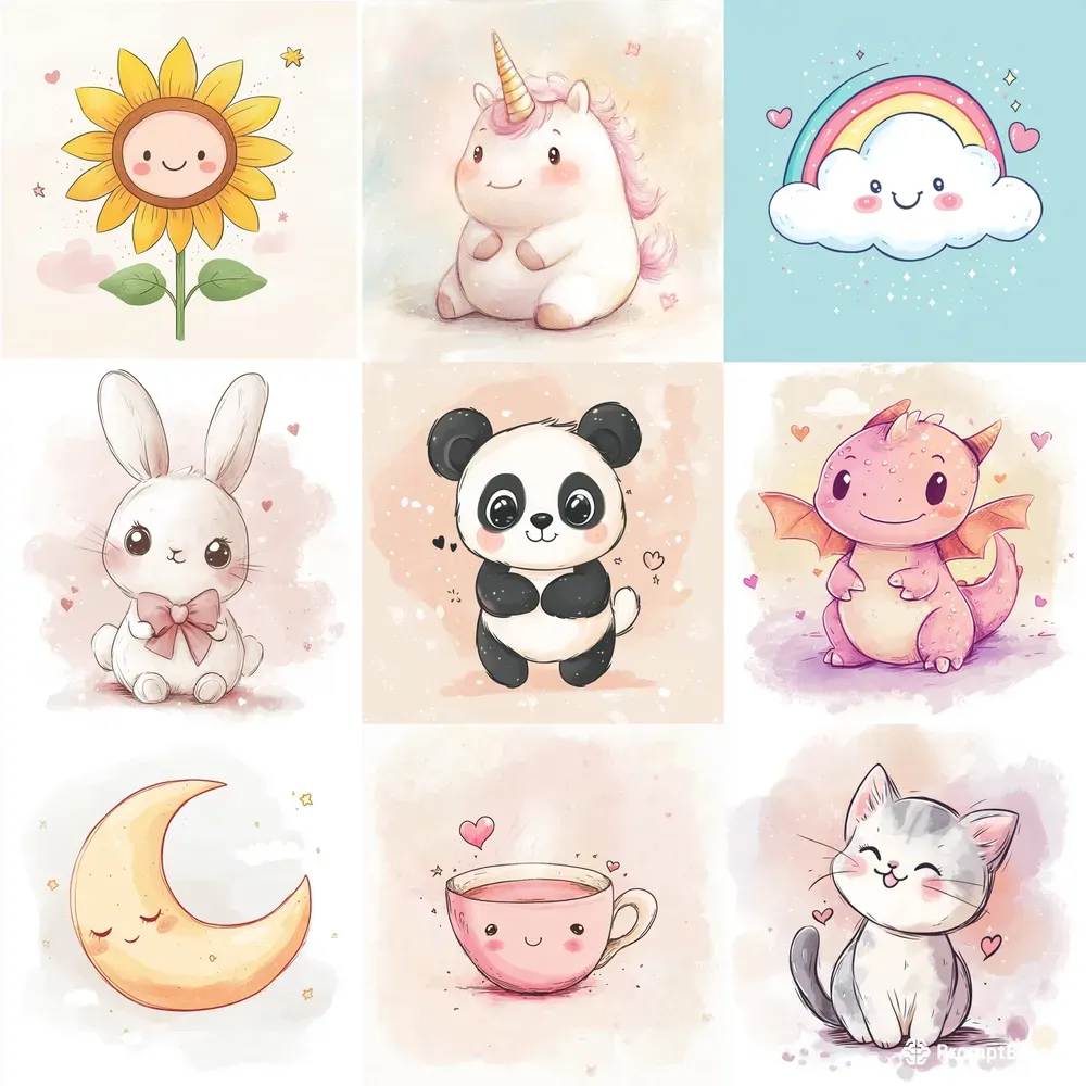Kawaii Doodle Illustrations