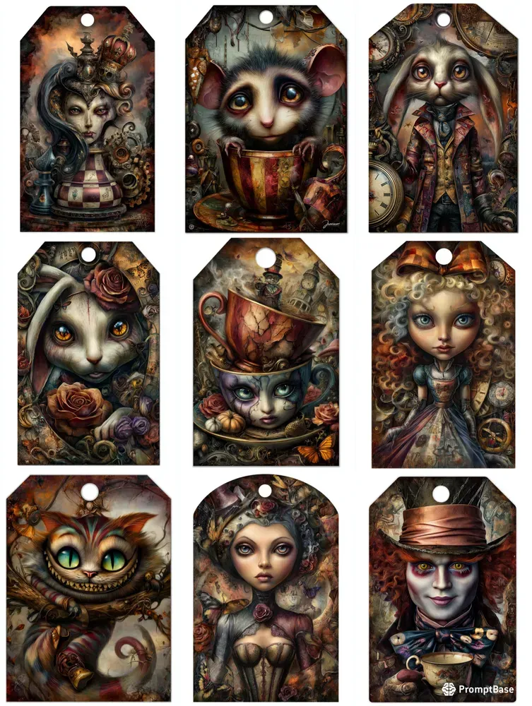 Dark Alice In Wonderland Product Tags