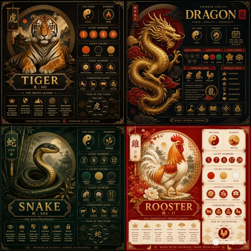 Chinese Zodiac Infographics