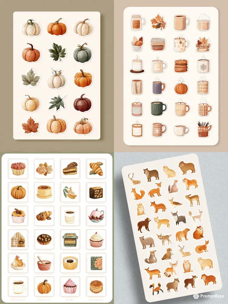 Cozy Autumn Planner Sticker Sheets