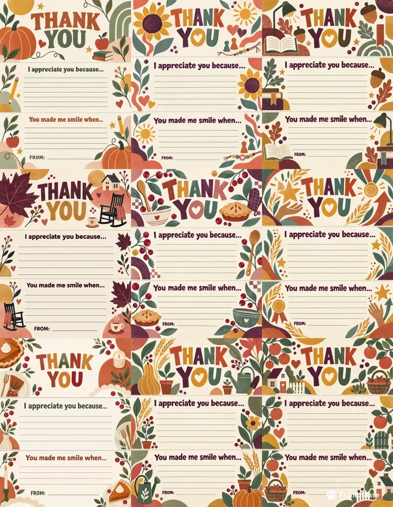 Family Thanksgiving Thank You Notes