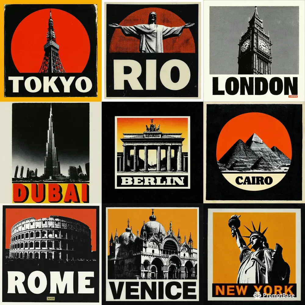 Vintage Bold City Posters