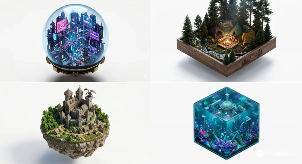 3D Isometric Miniature Dioramas