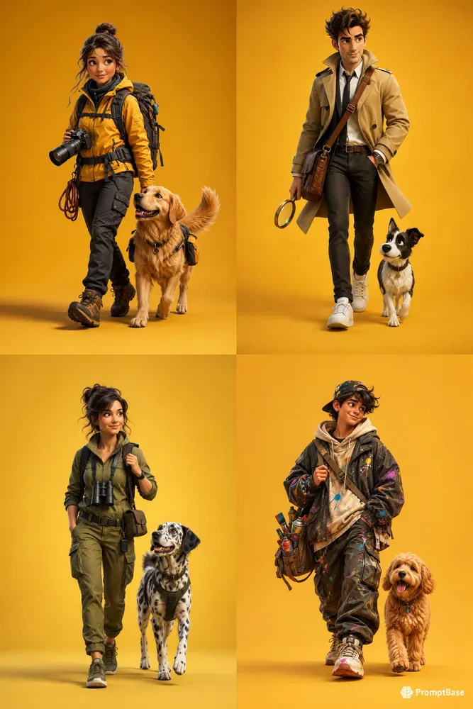 Whimsical Character Duo Posters