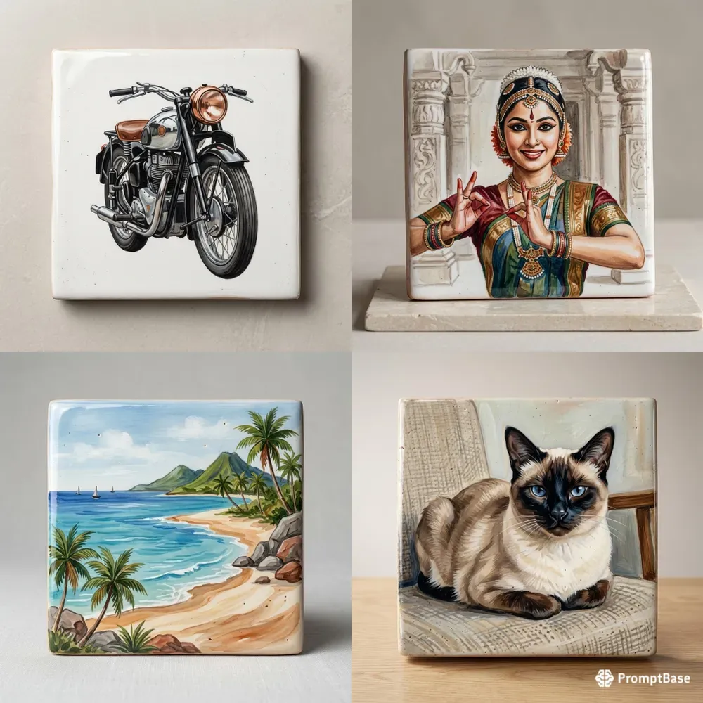 Handpainted Ceramic Tile Artworks