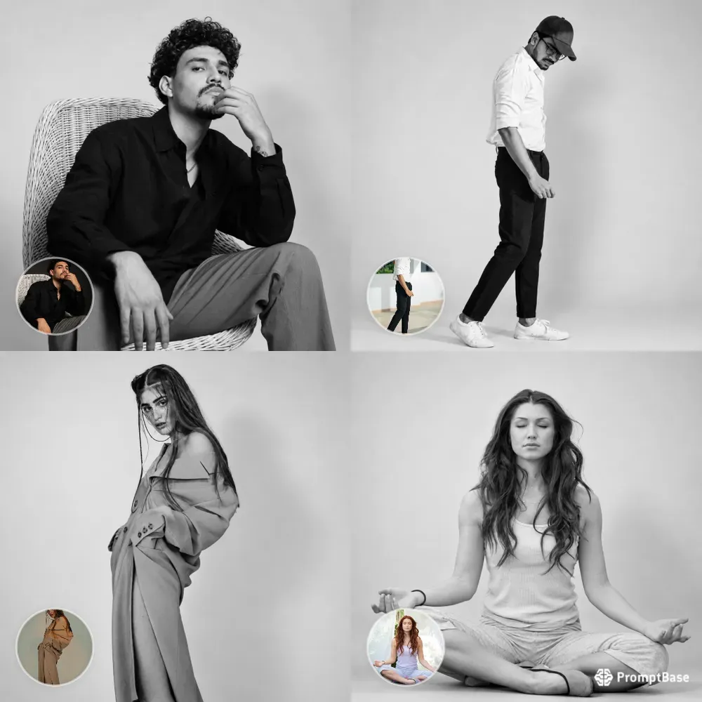 Black White Studio Portraits For Socials