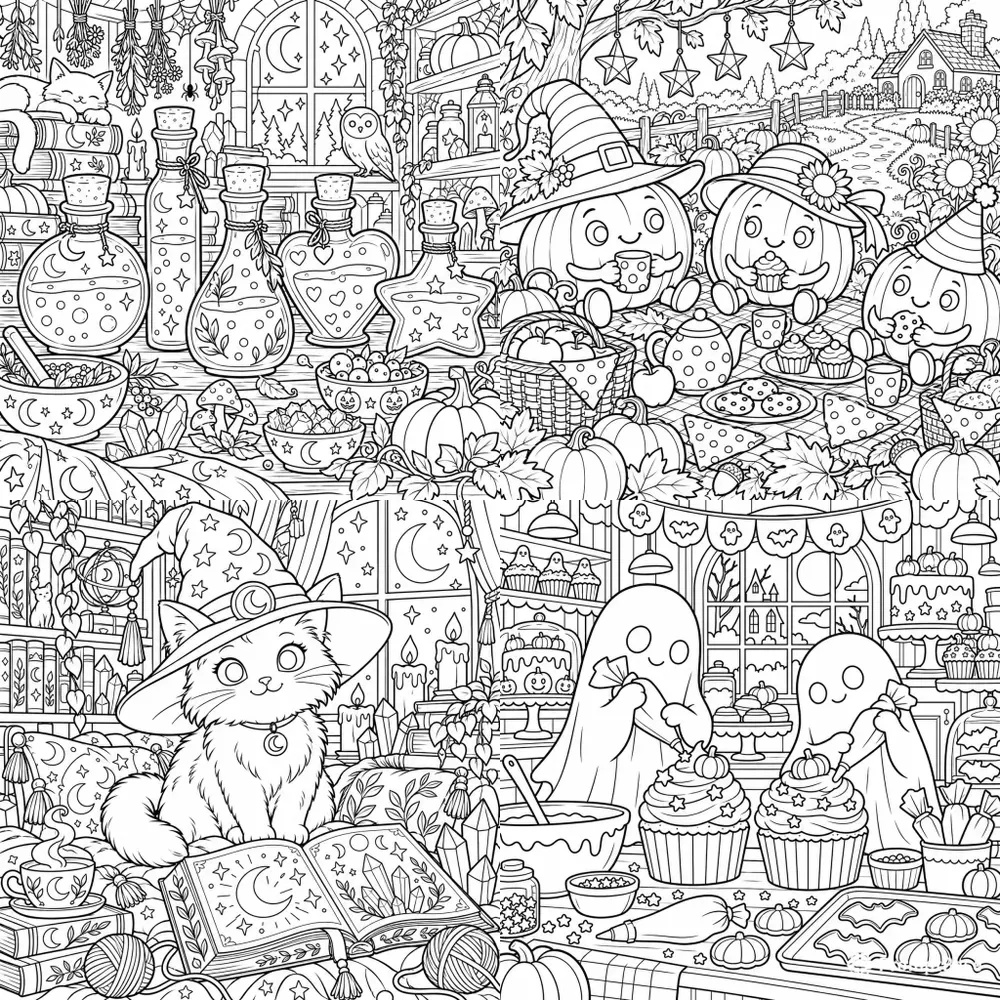 Cute Halloween Coloring Pages Generator