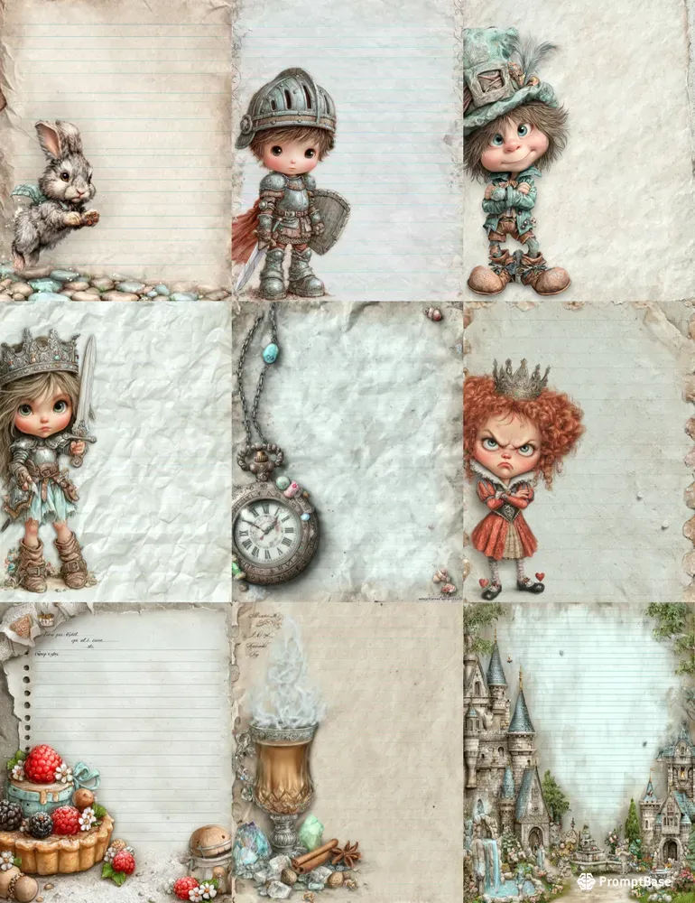 Alice In Medieval World Plain Papers