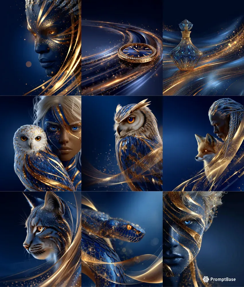 Free Gilded Cosmic Hyperreal Portraits