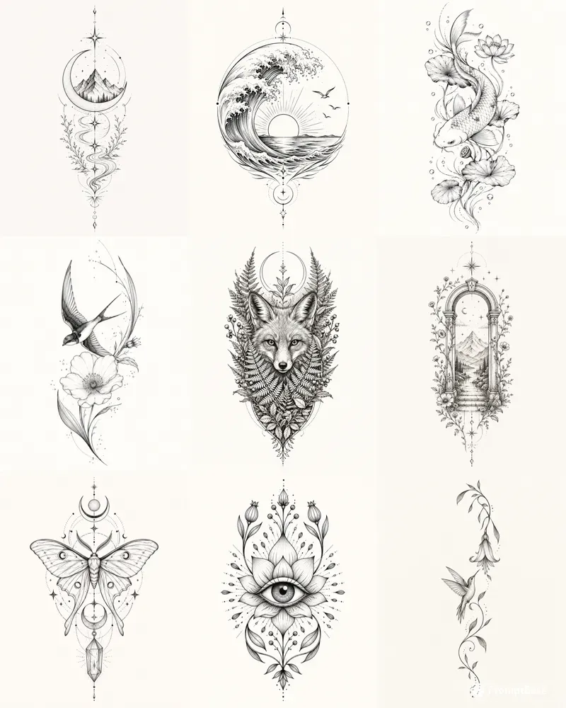 Fine Line Tattoo Concept Generator