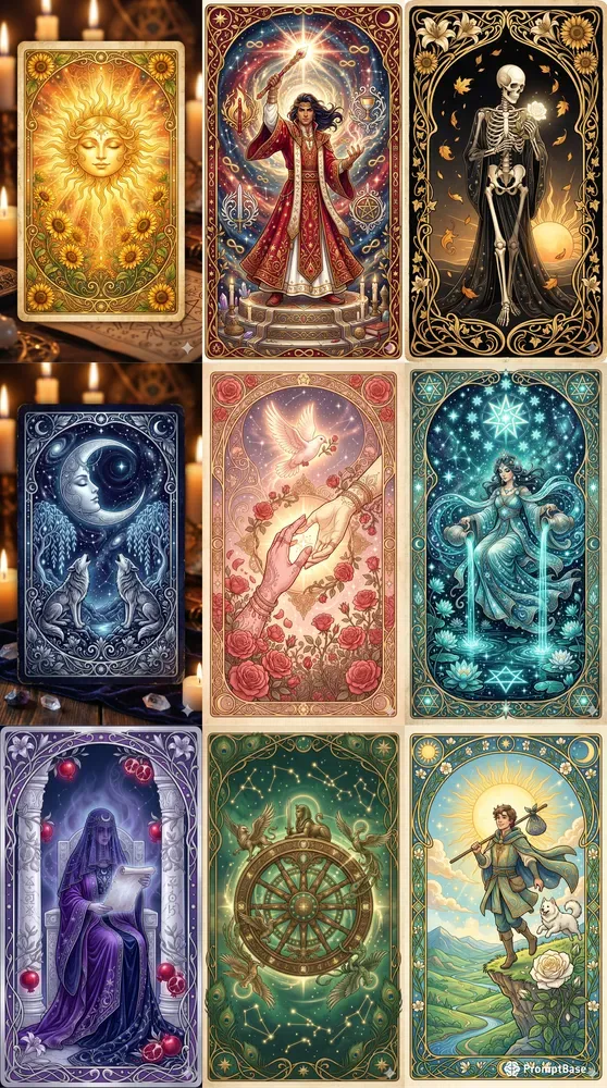 Mystical Tarot Card Art