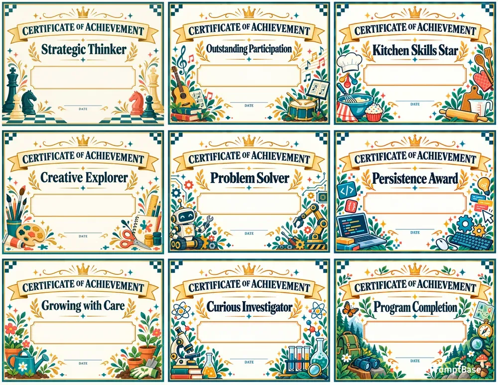 Kids Enrichment Club Certificates