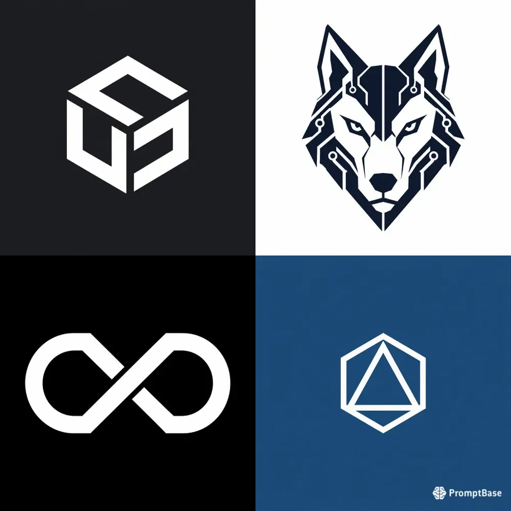 Vector Minimalist Tech Startup Logos