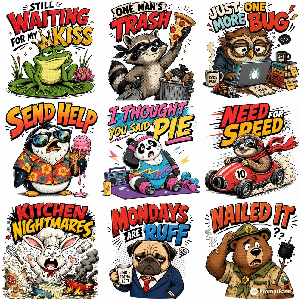Quirky Vector Comic Characters