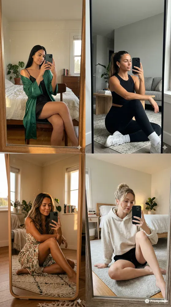 Instagram Worthy Seated Mirror Selfies