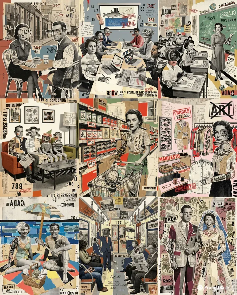 Experimental Dada Collage Transformations