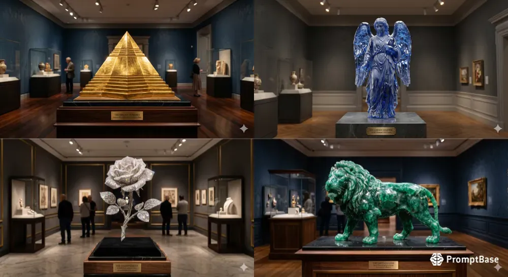 Gemstones And Precious Metals Sculptures