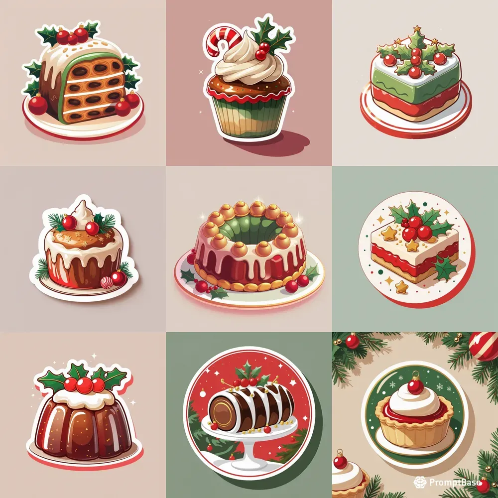 Christmas Dessert Stickers