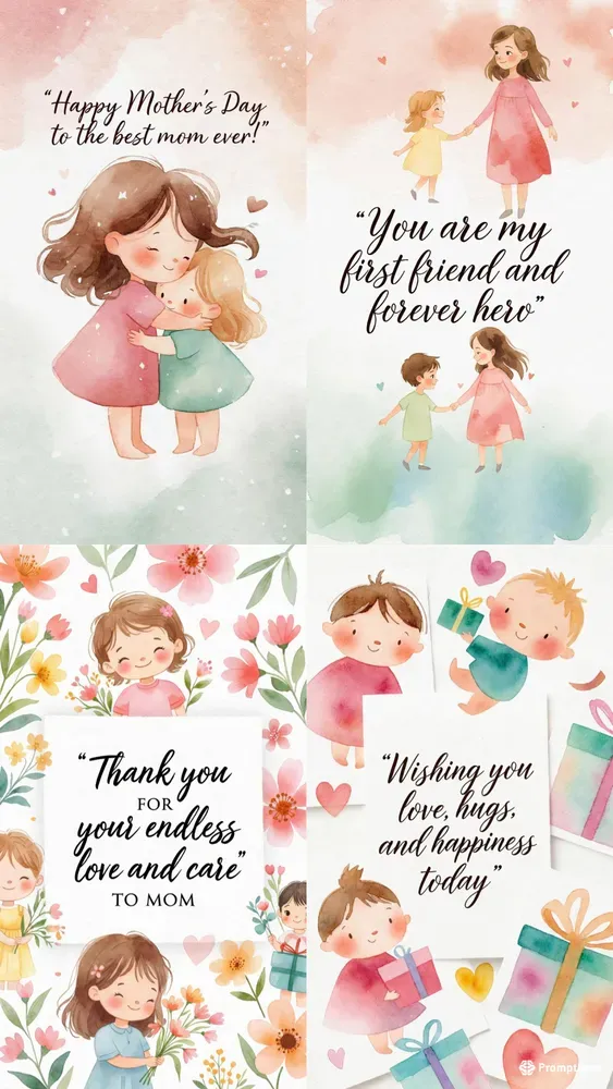 Soft Water Mothers Day Greeting Cards