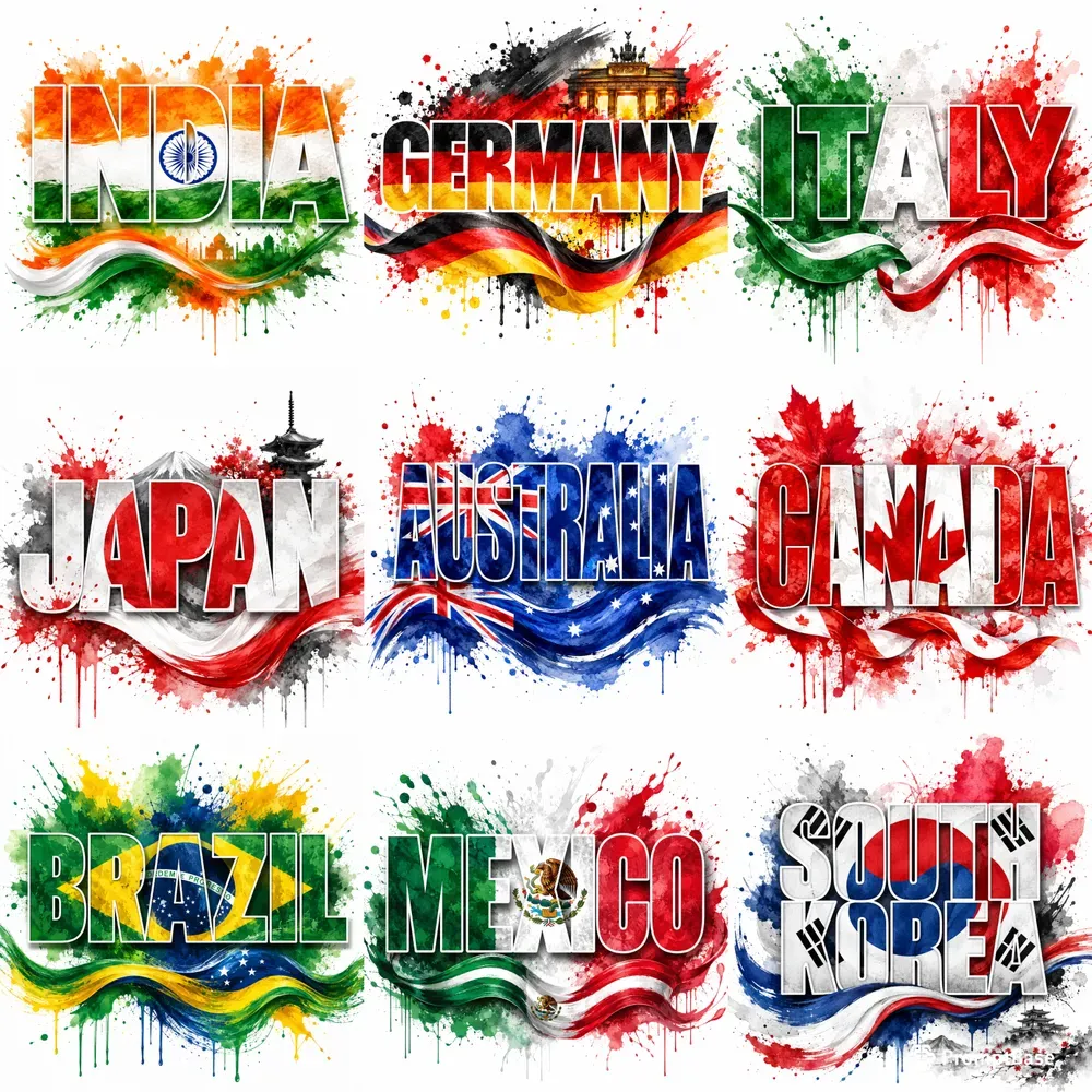 Patriotic Flag Typography Posters
